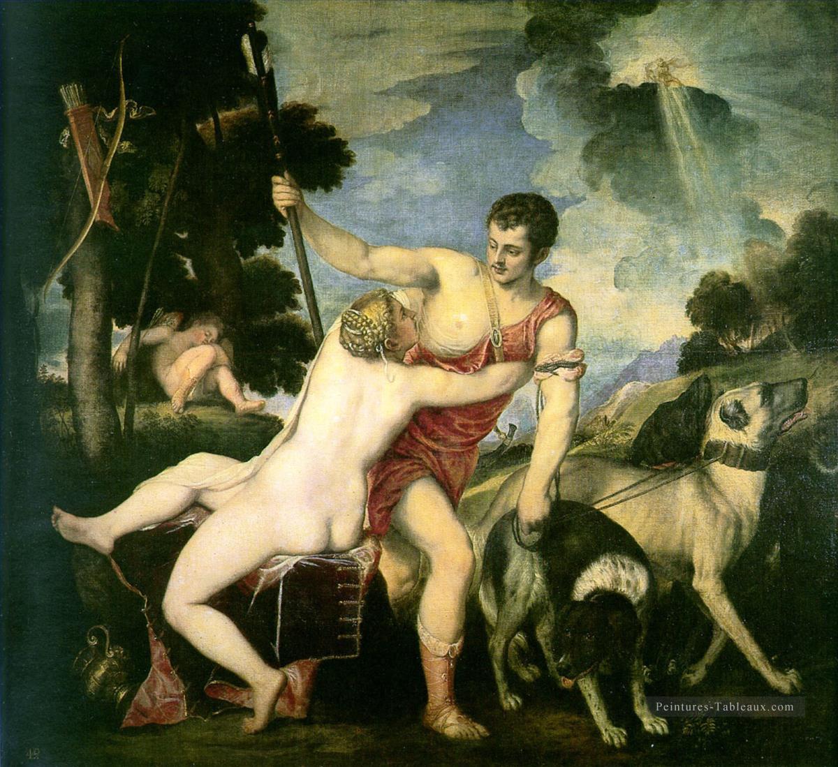 Vénus et Adonis Tiziano Titien Peintures à l'huile